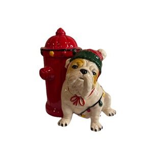 Blue Sky Clayworks Christmas PENNY BULLDOG & Fire Hydrant NEW Auth Retailer